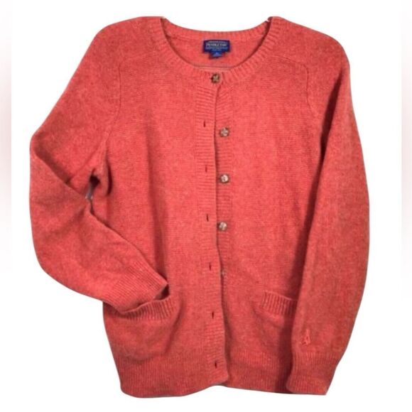 Pendleton coral Orange lambswool Sweater size medium - Picture 1 of 8